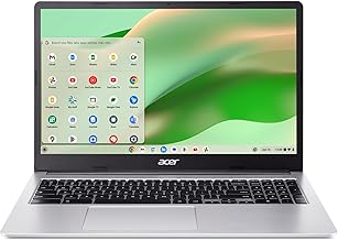 Chromebook 315 Laptop | Intel Celeron N4500 | 15.6" Full HD IPS Display | Intel UHD Graphics | 4GB LPDDR4X | 64GB eMMC | Intel Wi-Fi 6 | DTS Audio | USB Type-C | Chrome OS | CB315-4H-C8XU,Silver