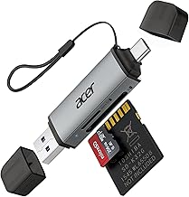 SD Card Reader USB C, Dual Slots USB 3.0 Type C to Micro SD Card Adapter, Memory Card Reader for MicroSD, SDHC, SDXC, Compatible with Laptop, PC, iPhone16/15, MacBook Pro/Air, iPad Pro, Android