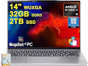 Swift 14 Portable Copilot+ AI PC Laptop | 14" WUXGA Matte Touch | AMD 10-core Ryzen AI 9 365 (Up to 50 NPU TOPS - Up to 73 GPU TOPS) | 32GB DDR5 2TB SSD | Backlit Wi-Fi7 Win11Pro w/DLCA Accessory
