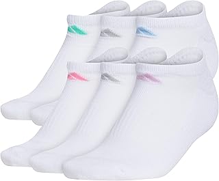 Women's Athletic Cushioned 6-Pack No Show, Socks - No Show Socks for Secure Fit, Cushioned Comfort, Low Profile