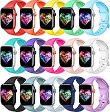 15Pack Watch Bands Compatible for Apple Watch Band 38mm 40mm 41mm 42mm 44mm 45mm 46mm 49mm Women Men, Soft Silicone Sport Band Strap for iWatch Bands Series Ultra 11 10 9 8 7 6 5 4 3 2 1 SE