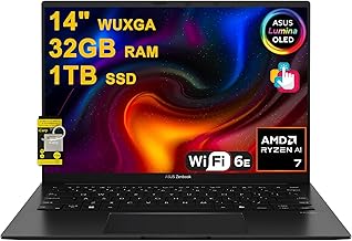 Sponsored Ad - Zenbook 14 Laptop 14" WUXGA Lumina OLED Touch (100% DCI-P3, 500nits HDR) AMD 8-core Ryzen AI 7 350 (Up to 50 Tops) 32GB RAM 1TB SSD for Creator Business Professional Win11 ICP Hub w/Cop