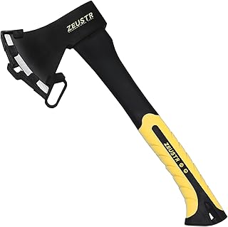 Small Camping Axe, Forged Steel Blade with Shock-Absorbing Handle, Outdoor Hatchet for Camping&Kitchen, Wood Chopping and Kindling