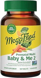 Sponsored Ad - MegaFood Baby & Me 2 Prenatal Vitamin and Minerals - Vitamins for Women - with Folate (Folic Acid Natural Form), Choline, Iron, Iodine, and Vitamin C, Vitamin D and more - 120 Tabs (60 
