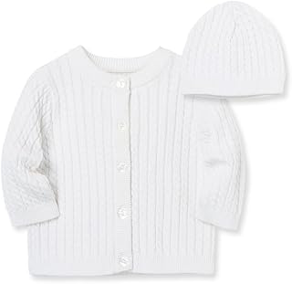 Little Me unisex-baby Cable Knit Sweater and Cap Set