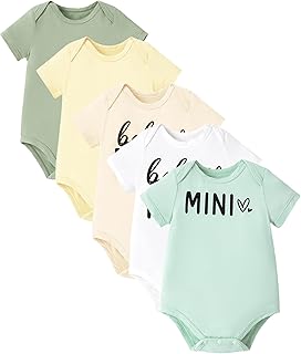 PATPAT Baby Bodysuits Supersoft Bamboo Viscose - Short Sleeve Boys and Girls - Newborn Infant Unisex Clothes Pack