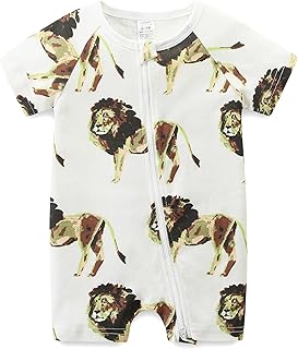 Sponsored Ad - Gender Neutral Baby Clothes Cotton Short Sleeve Pants Double Zipper Footless Coming Home Outfit Boy Girl