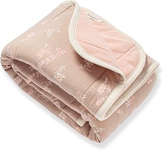 Burt's Bees Baby Reversible Blanket, Nursery, Stroller & Tummy-Time Organic Jersey Cotton Quilted Infant & Toddler Bedding
