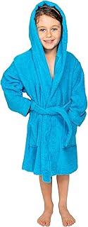 Sponsored Ad - Organic Turkish Cotton Kids Bathrobe, Soft Terry Cotton-Acrylic Hooded Towel Robe for Boys, Girls