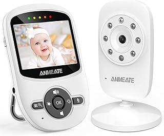 Sponsored Ad - ANMEATE Video Baby Monitor with Digital Camera, Digital 2.4Ghz Wireless Video Monitor with Temperature Monitor, 960ft Transmission Range, 2-Way Talk, Night Vision, High Capacity Battery
