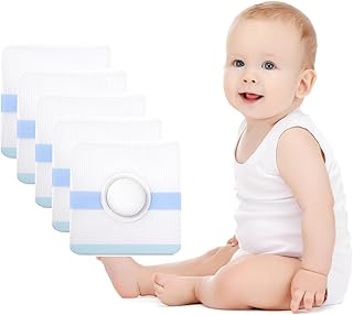 Baby Belly Navel Patches(5 Pieces),Belly Button Shaper with Waterproof Cotton Pads,Infant Essentials Must Haves,Baby Belly Button wrap 8×8cm