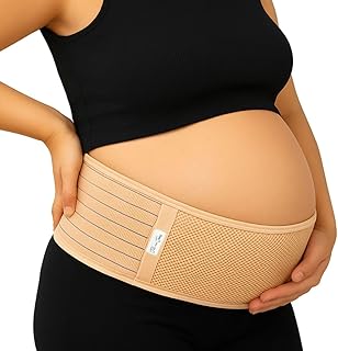 Sponsored Ad - Jill & Joey Maternity Belt - Belly Band for Pregnant Women - Back Brace & Belly Support - Pregnancy Must-Have - Back Pain Relief (Beige, Medium)