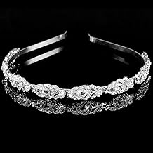 Bride Headpiece - Rhinestone Crystal Wedding Headband for Women, Diamond Headpiece for Bride (Silver)