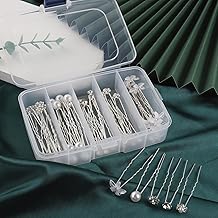 48 Pack 5 Styles Wedding Bridal Hair Pins Hair Accessories Gift, Prom Pearl Rhinestone Hair Pins Crystal Flower Hair Clips Hair Jewelry for Brides Women