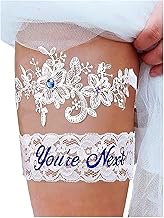 Campsis Bridal Garter Set Lace Crystal Wedding Garter Set Flower Garters Belt for Bride Prom Gift for Women and Girls 2PCS
