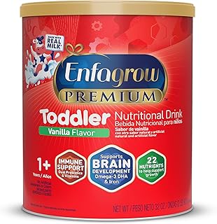 Premium Toddler Nutritional Drink, Natural Vanilla Flavor, Omega-3 DHA for Brain Support, Prebiotics & Vitamins for Immune Health, Non-GMO, Powder Can, 32 Oz (Pack of 1