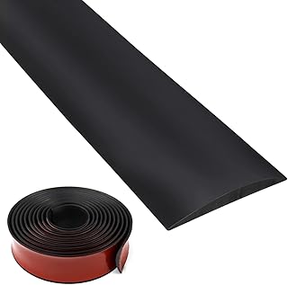 Sponsored Ad - Vinyl Floor Transition Strip, Self Adhesive Floor Cover Strips PVC Laminate Threshold Strip Bar Flat Divider Strip for Joining Floor Gaps, Doorways Threshold, Carpet, 2" Wide (Black, 20
