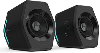 Edifier G2000 RGB Gaming Speakers, 32W Peak Power, Compact Design for PC/PS4/Desktop, Bluetooth 5.1, 3.5mm AUX, Game/Movie/Music Modes, 12 RGB Lighting Effects - Black