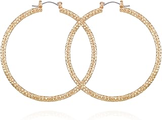 Sponsored Ad - Goldtone Textured Large Hoop Earrings