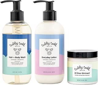 Sponsored Ad - TUBBY TODD 3-Step Baby Bath & Skincare Routine - The Regulars Bundle - 8.5oz Baby Shampoo and Body Wash, 8.5oz Everyday Lotion & 3.5oz All Over Ointment - Lavender Rosemary