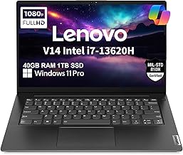 Lenovo V14 Gen 4 Business Laptop (14" FHD Anti-Glare, Intel 10-Core i7-13620H, 40GB RAM, 1TB SSD), Webcam with Privacy Shutter, Ethernet, Wi-Fi 6, HDMI, Bluetooth, Win 11 Pro w/ Copilot, Black