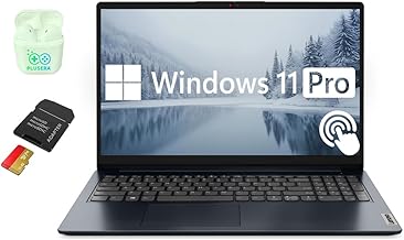 IdeaPad 15.6” FHD Touchscreen Laptop, 24GB RAM 1.5TB Storage (1TB SSD+512GB SD Card), 10-Cores Intel Core i5-1235U, Windows 11 Pro with Microsoft Office Included, PLUSERA Earphones