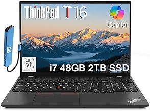 ThinkPad T16 Business Laptop (16" FHD+ Anti-Glare, Intel 10-Core i7-1355U, 48GB DDR5 RAM, 2TB SSD), Fingerprint, 2 x Thunderbolt 4, Webcam, Ethernet, Wi-Fi 6E, IST Hub, Win 11 Pro w/Copilot