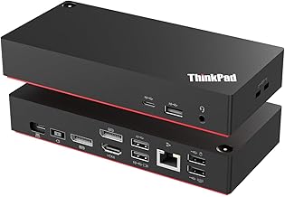 Thinkpad 40AY0090 Universal Hybrid USB-C with USB-A Docking Station for Lenovo Laptop, 3 External Displays, Comes with ITSPWR HDMI 4K Cable + DP Cable+ Cleaning Cloth