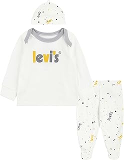 Unisex Baby Long Sleeve T-shirt, Footed Pants and Hat 3-piece Outfit Set