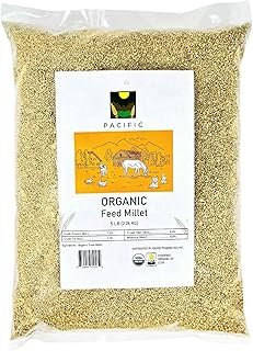 Sponsored Ad - PACIFIC Organic Petfood Organic Feed Millet - Millet Bird Seed | Rich with Fiber & Minerals | USDA and CCOF Certified | Packed in USA (5 Pound (Pack of 1))