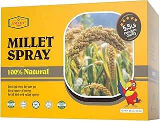 Amzey 5.5 LB Spray Millet for Parakeets, 100% Natural Dried Millet Grain for Birds, Non-GMO Bird Treat for Cockatiel, Finches, Parrots & Lovebirds