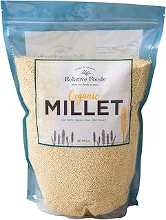 Whole Organic Hulled Millet Seed - 5lb Millet Organic Whole Grain Seed- Gluten-Free Grain for Porridge, Salads, Fruits - Non-GMO Packed w/proteins, fiber, & more