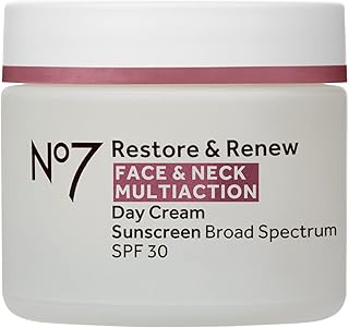 Restore & Renew Multi Action Face & Neck Cream - Anti Aging Face Moisturizer with SPF 30 - Helps to Firm & Hydrate Crepey Skin - Formulated with Hyaluronic Acid, Peptides & Ceramides (1.69 Oz)