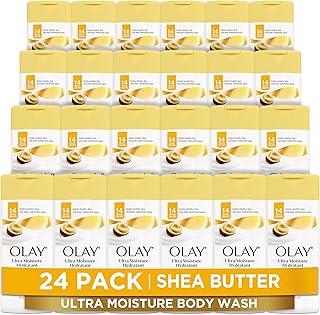 Body Wash for Women, Ultra Moisture, 24hr Moisturizing, Hydrating & Refreshing, B3 Vitamin Complex, Free of Parabens & Phthalates, For All Skin Types, Shea Butter Scent, 3.0 fl oz (Pack of 24)
