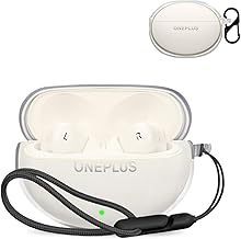 for OnePlus Buds Pro 3 Case Cover, Wireless Earphone TPU Protective Cover(with Carabiner + Lanyard) Drop-Proof, Scratch-Proof, Shock-Proof, Mountable and Rechargeable Waterproof and dustproof (Clear)