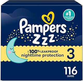Sponsored Ad - ZZZ Overnight Diapers, Size 3 (16-28 lbs), 116 Count, Nighttime Protection Disposable Baby Diaper, Night Time Leak and Skin Protection