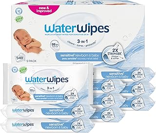 Sponsored Ad - Sensitive+ Newborn & Baby Wipes, 3-In-1 Cleans, Cares, Protects, 99.9% Water, Unscented & Hypoallergenic, 540 Count (9 Packs)