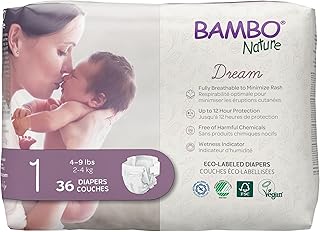 Sponsored Ad - Hypoallergenic Baby Diapers, Eco-Labelled Sustainable Diapers, Enhanced Leakage Protection, Totally Chlorine-free, Skin Friendly, and Super Absorbent - Size 1 (36 Count)