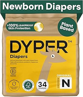 Baby Diapers Size 0 (34 Count) - Plant Based Disposable Diapers for Day and Overnight Premium Leak Protection, Skin-Friendly Comfort with Soft Size 0 Diapers (<10 lb)