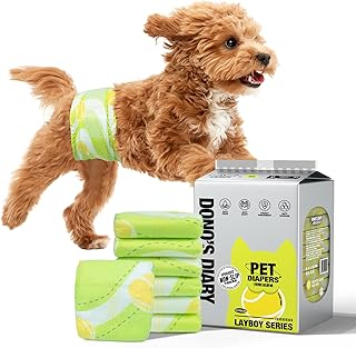 Dog Diapers Male 60ct, Disposable Non-Slip Male Dog Wraps, Super Absorbent Puppy Diapers with Rapid-Dry Technology, Wetness Indicator, Leak-Proof Doggie Pampers, X-Small