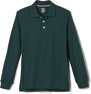boys Pique Polo School Uniform Shirt With Long Sleeves for Boys and Girls
