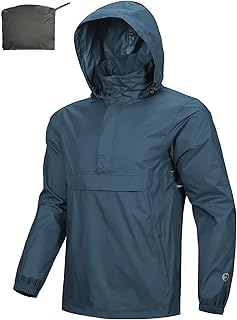 Sponsored Ad - Men's Rain Jacket Waterproof Lightweight Packable Rain Pullover for Hiking Golf Running