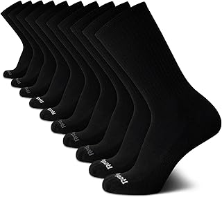 Men's Crew Socks - 10 Pack Stretch Performance Cushioned Crew Socks - Arch Support Athletic Socks for Men (6-12.5)