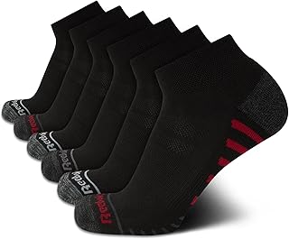 Mens Quarter Socks - 6 Pack Moisture Wicking Performance Stretch Athletic Ankle Socks for Men (Sizes: 6-12.5)