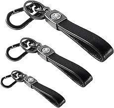 Premium Leather Metal Keychain with Keyring for Royal Enfield, Black