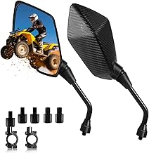 Sponsored Ad - ATV Mirrors, 8MM 10MM Universal Motorcycle Side Mirrors with 7/8" Handlebar Mount Clamp Compatible with Motorcycle Scooter Moped Polaris Sportsman Dirt Bike and More (Carbon Fibre)
