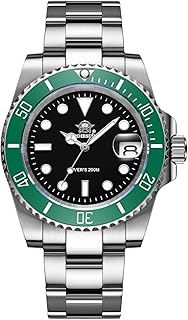 41 MM Mens Dive Watch Quartz Movement Watches for Men Easy to Read Dial 200 M Waterproof BGW9 Luminous Analog Orange/Red/Green/Black Gradient Dial