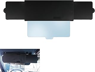 Sun Visor Extender for Car with 2 Side Sunshade, Polarized Car Sun Shade Extension Attachment with Anti-Glare Lens Blocks, Clips and Flexible Straps Design, Adjustable Sunshade Accessories