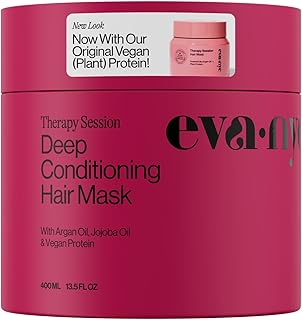 Sponsored Ad - Eva NYC Therapy Session Deep Conditioning Hair Mask with Vegan Protein, Jojoba Oil + Argan Oil - Hydrate, Soften + Repair Hair Strength - Sulfate Free - Warm Vanilla Scent - 13.5 fl oz