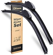 Sponsored Ad - OEM Quality Windshield Wiper Blades, 22” and 22” DSV Standard Car Wiper Blades With Universal U/J Hook Only, Automotive Replacement Wiper Blades for my Car, Water Repellency Wiper Blade